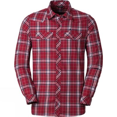 Camisa Vaude Algund Manga Larga Hombre Rojas - Chile RNT713960